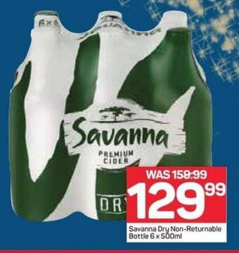 Pick n Pay Savanna Dry Non-Returnable Bottle 6 x 500ml offer