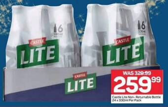 Pick n Pay Castle Lite Non-Returnable Bottle 24 x 330ml Per Pack offer