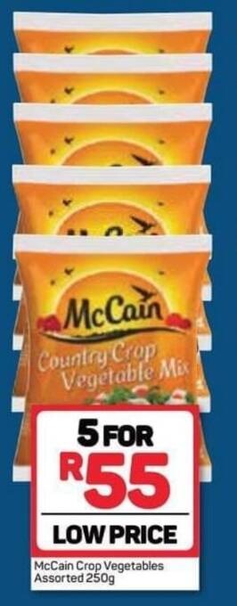 Pick n Pay McCain Crop Vegetables Assorted 250g offer