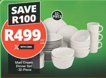 Checkers Matt Cream Dinner Set 32-Piece offer