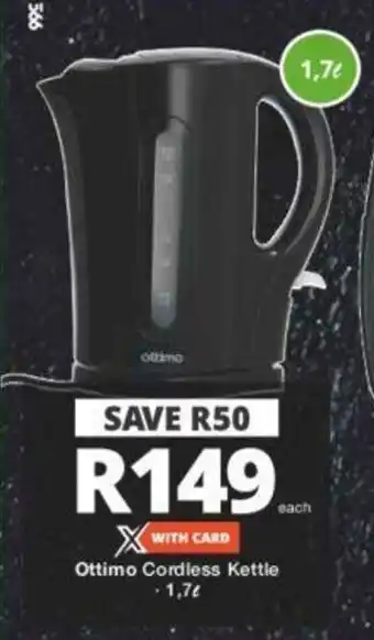 Checkers Ottimo Cordless Kettle 1,7L offer