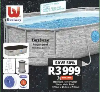 Checkers Bestway Power Steel Swim Vista Pool 427cm x 250cm x 100cm offer