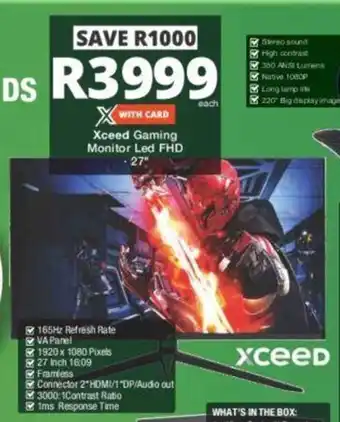 Checkers Xceed Gaming Monitor Led FHD 27" offer