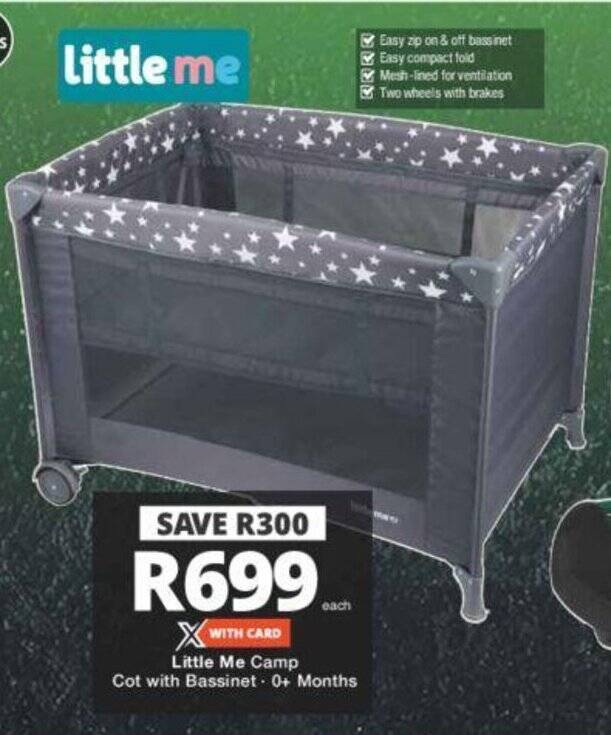 Little Me Camp Cot with 0+ Months offer at Checkers