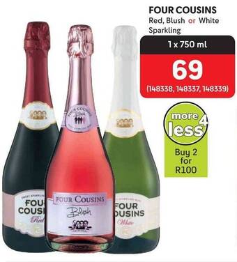 Makro FOUR COUSINS Red, Blush or White Sparkling offer