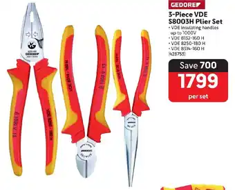 Makro GEDORE 3-Piece VDE S8003H Plier Set offer