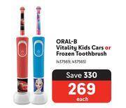 Makro Oral-b vitality kids cars or frozen toothbrush 437569, 437565-each offer