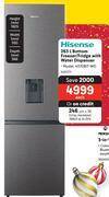 Makro Hisense 263ltr bottom frezzer/fridge with water dispenser h370bit-wd offer