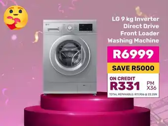 Game LG 9 kg Inverter Direct Drive Front Loader Washing Machine offer