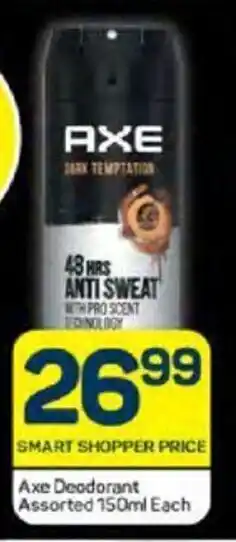 Pick n Pay Axe Deodorant Assorted 150ml Each offer
