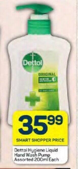 Pick n Pay Dettol Hygiene Liquid Hand Wash Pump Assorted 200ml Each offer