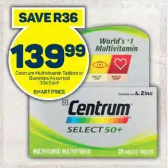 Centrum Multivitamin Tablets or Gummies Assorted 30s Each