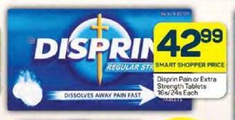 Pick n Pay Disprin Pain or Extra Strength Tablets 16s/24s Each offer
