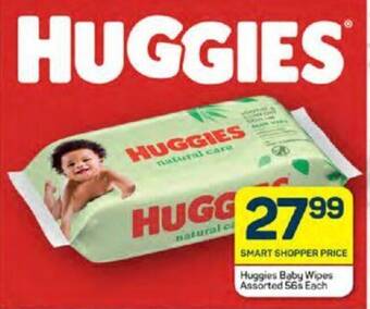 Pick n Pay Huggies Baby Wipes Assorted 56s Each offer