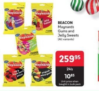 Makro BEACON Maynards Gums and Jelly Sweets (All variants) offer