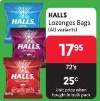Makro HALLS Lozenges Bags (All variants) offer