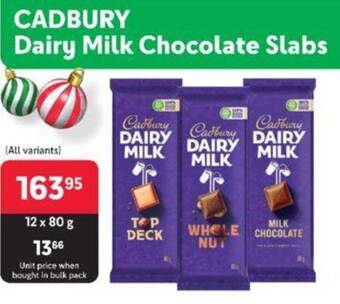 Makro CADBURY Dairy Milk Chocolate Slabs offer
