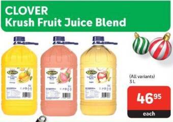 Makro CLOVER Krush Fruit Juice Blend (All variants) 3L offer