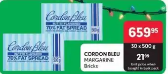 Makro CORDON BLEU MARGARINE Bricks offer
