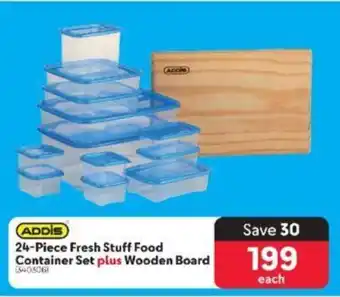 Makro ADDIS 24-Piece Fresh Stuff Food Container Set plus Wooden Board offer