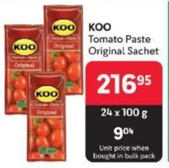Makro KOO Tomato Paste Original Sachet offer