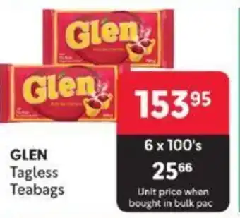 GLEN Tagless Teabags