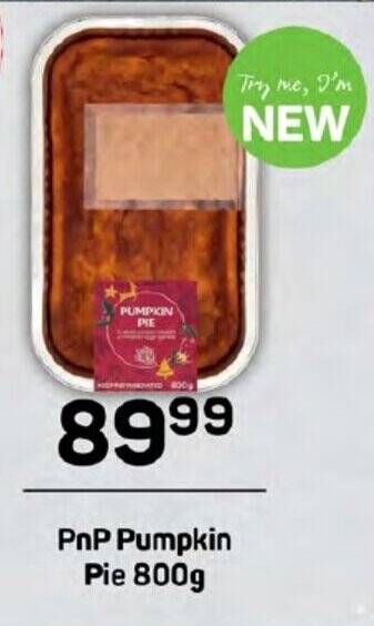 Pick n Pay PnP Pumpkin Pie 800g offer