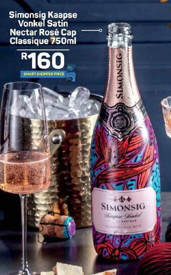 Pick n Pay Simonsig Kaapse Vonkel Satin Nectar Rosé Cap Classique 750ml offer