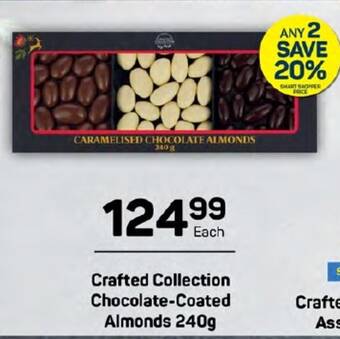 Pick n Pay Crafted Collection Chocolate-Coated Almonds 240g offer