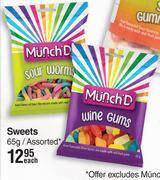 Dis-Chem Munch'd sweets assorted-65g each offer