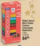 Ritter sport mini tower colour chocolate selection-133g each