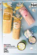 Nature's nourishment bath salts or body scrubs assorted scents & sizes ...