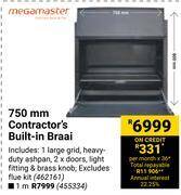 Builders Warehouse Megamaster 750mm contractor's built-in braai 462161 offer