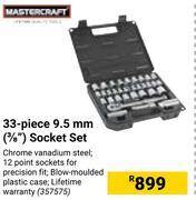 Builders Warehouse Mastercraft 33 piece 9.5mm (3/8) socket set offer
