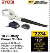 Builders Warehouse Ryobi 18v battery blower combo offer