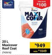 Dulux maxicover roof coat-20l offer at Builders Warehouse