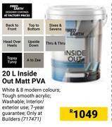 Builders Warehouse Fired earth inside out matt pva-20l offer