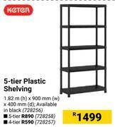 Builders Warehouse Keter 5 tier plastic shelving offer