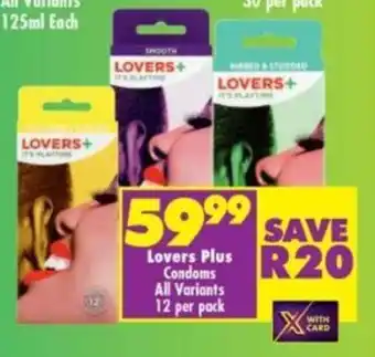 Lovers Plus Condoms All Variants 12 per pack