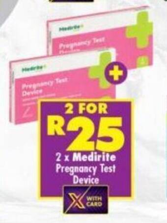 Shoprite 2 x Medirite Pregnancy Test Device offer