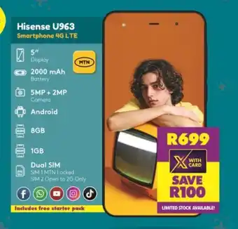 Shoprite Hisense U963 Smartphone 4G LTE offer