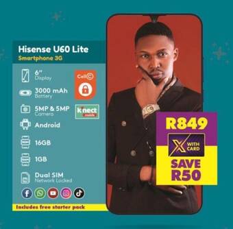 Shoprite Hisense U60 Lite Smartphone 3G offer