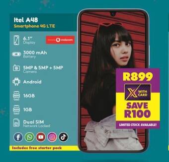 Shoprite Itel A48 Smartphone 4G LTE offer