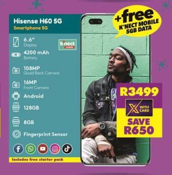 Shoprite Hisense H60 5G Smartphone 5G offer