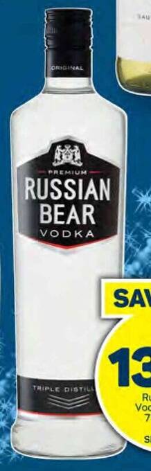 Pick n Pay Russian Bear Vodka Assorted 750ml Each offer