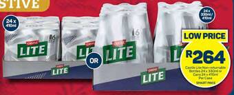 Pick n Pay Castle Lite Non-returnable Bottles 24 x 330ml or Cans 24 x 410ml Per Case offer