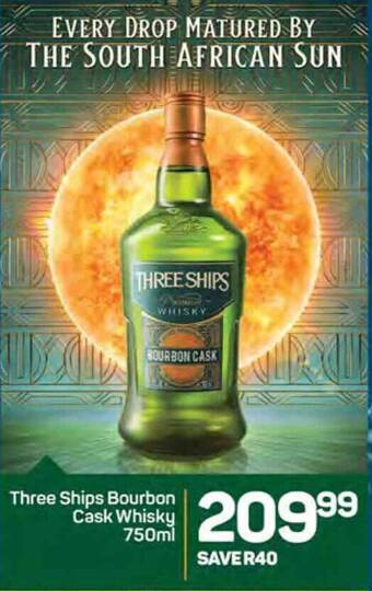Pick n Pay Three Ships Bourbon Cask Whisky 750ml offer