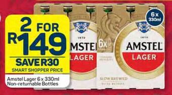 Pick n Pay Amstel Lager 6x 330ml Non-returnable Bottles offer