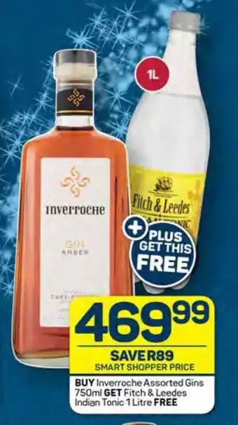 Pick n Pay BUY Inverroche Assorted Gins 750ml GET Fitch & Leedes Indian Tonic 1 Litre FREE offer