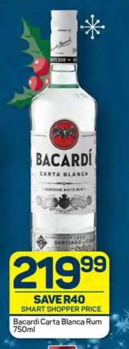 Bacardi Carta Blanca Rum 750ml